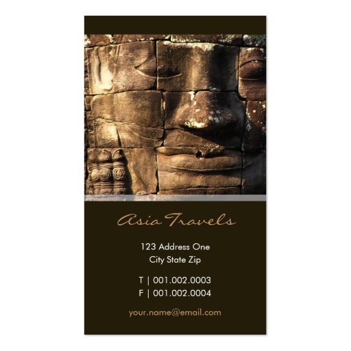 Cambodia | Bayon Temple Custom Photo Business Card (front side)