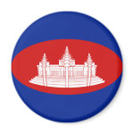 Cambodia Fisheye Flag Magnet