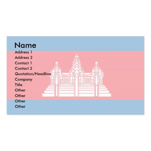 Cambodia Flag Business Cards