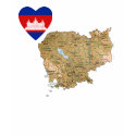 Cambodia Flag Heart and Map T-Shirt by FlagAndMap Cambodia Flag Heart and Map T-Shirt