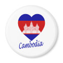 Cambodia Flag Heart magnets by Vexillophile Cambodia Flag Heart magnets