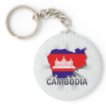 Cambodia Flag Map 2.0 Keychains