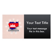 Cambodia Flag Map 2.0 Photo Greeting Card