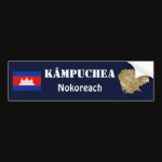 Cambodia Flag Map Text Bumper Sticker