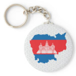 Cambodia Flag Map full size Key Chain