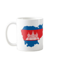 Cambodia flag map mugs