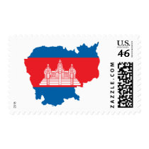Cambodia flag map postage by FlagStore Cambodia flag map postage
