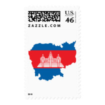 Cambodia flag map postage by FlagStore Cambodia flag map postage