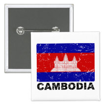 Cambodia Vintage Flag Buttons