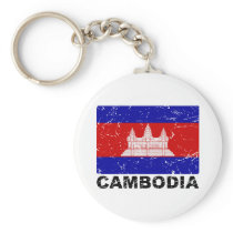 Cambodia Vintage Flag Keychains