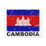 Cambodia Vintage Flag Postcard