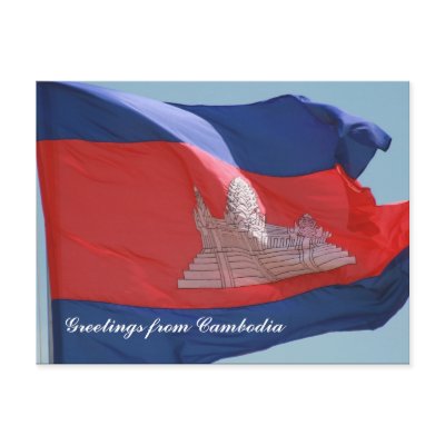 cambodian flag postcards by cardart