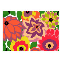 CAMBRIA, ART DECO FLORALS: TROPICANA BUSINESS CARDS