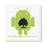 Cambrian Explosion (Bug Droid Oak Tree Silhouette) Fridge Magnets