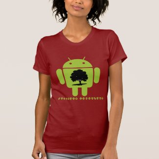 Cambrian Explosion (Bug Droid Oak Tree Silhouette) T-shirts