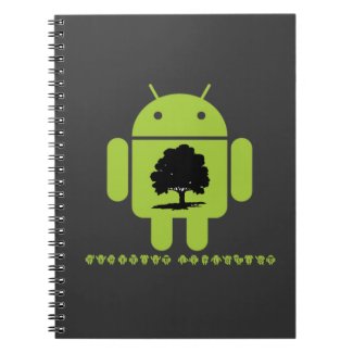 Cambrian Explosion (Oak Tree On Bug Droid) Spiral Note Books