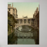 Cambridge England, Bridge of Sighs, Antique print