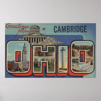 Cambridge, Ohio - Large Letter Scenes Posters