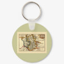 Cambridgeshire County Map, England keychains