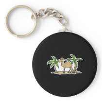 camel and palm trees key chain