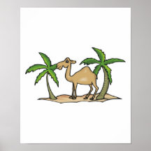 camel and palm trees posters