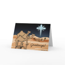Camel Bethlehem Christmas Card