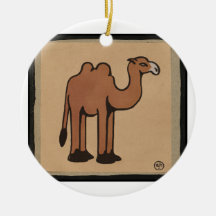 Camel - Colorful Antiquarian Book Illustration Christmas Ornaments