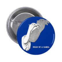 Camel Hand Shadow Art from an Antique Book Pinback Button