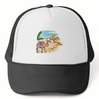 camel in desert scene hat
