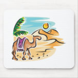 camel in desert scene mouse mat