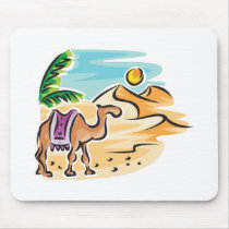 camel in desert scene mouse mat