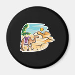camel in desert scene refrigerator magnets