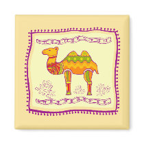 Camel Quilt Fridge Magnet