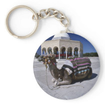 Camel resting in front of dome, Monastir, Tunisia Keychains