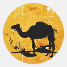 Camel Round Stickers