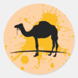 Camel Round Stickers