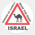 Camel Sign in Israel Round Stickers
