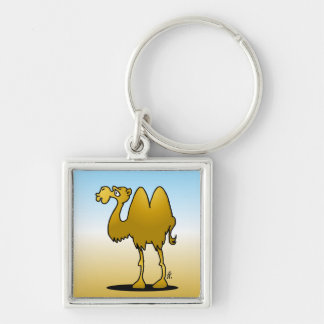 Camel Silver-Colored Square Keychain