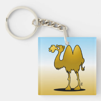 Camel Single-Sided Square Acrylic Keychain