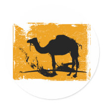 Camel Round Sticker