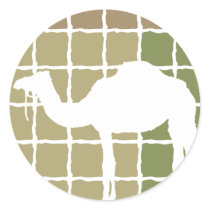 Camel Round Sticker
