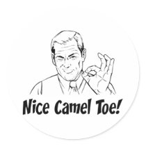 Camel Toe Round Stickers
