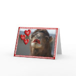 CAMEL VALENTINE - WEARING LIPSTICK - KISS ME! GREETING CARD