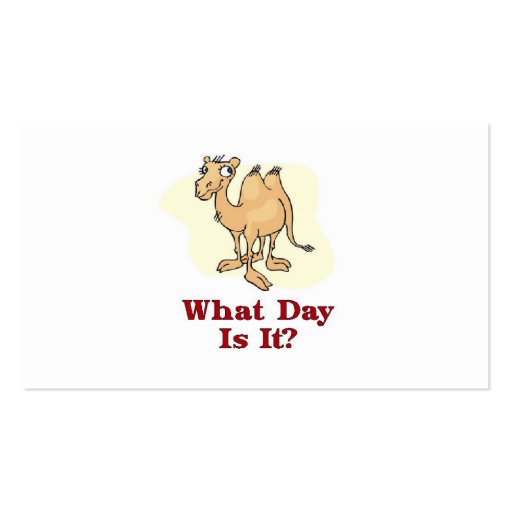Camel - What Day Is It? Business Card (back side)