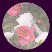 CAMELLIAS in the SNOW by SHARON SHARPE stickers