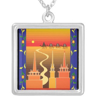 Camels beyond the city necklace