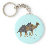 Camels in the desert keychain