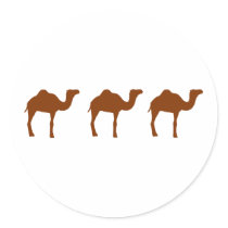 Camels Round Sticker