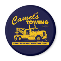camel's towing company fridge magnet