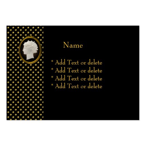 Cameo Black Gold Spot Elegant Business Business Card Templates (back side)